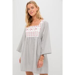 POMANDER PLACE Sage Stripe Embroidered Sadona Dress Size XXL NWT